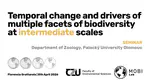 Temporal change and drivers of multiple facets of biodiversity at intermediate scales